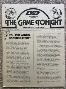 Buffalo Sabres Programmeinsatz 15.10.78 vs Detroit Red WIngs at THE AUD - Bild 1 von 3