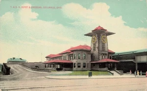 Ohio Depot Train RR Vintage Postcard - Picture 1 of 2