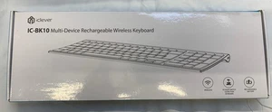 iClever IC-BK10 Wireless Rechargeable Keyboard Silver White - #1008 - Picture 1 of 5