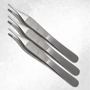 ADSON BROWN FORCEPS 9X9 TEETH 4.75" PLASTIC SURGERY STAINLESS STEEL - Set of 3Pc - Picture 1 of 3