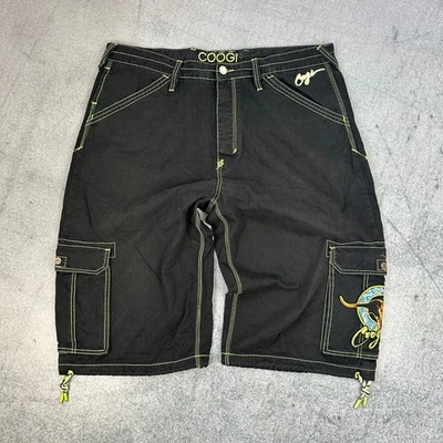 Vintage Coogi Baggy Shorts Schwarz Größe W44 Cargohose HipHop 2000er - Bild 1 von 4