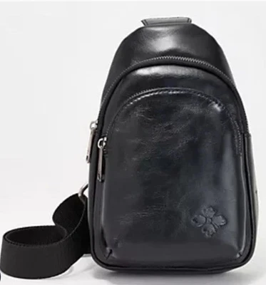 Patricia Nash Louetta Sling Bag Distressed Vintage Leather Black NWT $169 - Image 1 of 4