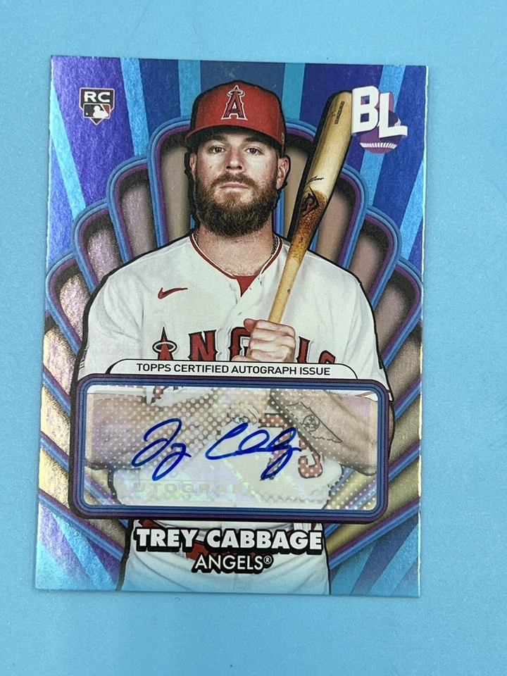 2024 Topps Big League Trey Cabbage RC Opening Act AUTO Angels Rookie #OAA-RC - Image 1 of 2