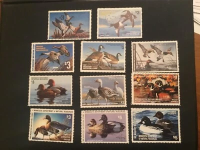 ICOLLECTZONE  US Minnesota 1977-1987 Set Duck Stamps VF NH - Image 1 of 4