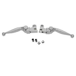 Chrome Smooth Adjustable Reach Lever Set 2008-2013 Harley-Davidson Touring - Picture 1 of 1