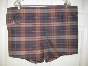 VINTAGE Bañador Malla Forrado ATÓMICO Pantalones Cortos a Cuadros Para Hombres 42 Bolsillos Cordón A- - Imagen 1 de 5