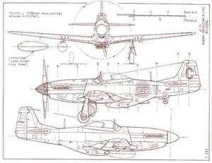 North American P-51D Mustang - Blueprint Magnet - Picture 1 of 5