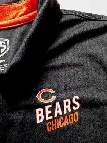 NFL Mens Chicago Bears Mesh Dri Fit Polo Shirt XL Blue Orange OTS Licensed NEW Cover