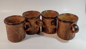 VTG McCoy Pottery Canyon Mesa Stoneware Set of 4 Coffee Cups #1412, Made in USA - Picture 1 of 3