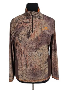 Mossy Oak Mens Shadow Branch Camouflage Top Size L 1/4 Zip Long Sleeve Hight NCK - Picture 1 of 6