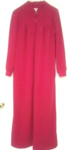 Vintage Gilligan O’Malley Fuchsia Velour Long Robe-Zip Front-Women’s Small - Picture 1 of 6