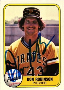Don Robinson signed 1981 MLB Fleer Baseball card #366 Auto Pirates