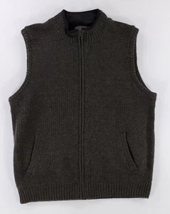 Pendleton 100% Shetland Wool Full Zip Sweater Vest Green Mens L - Picture 1 of 9