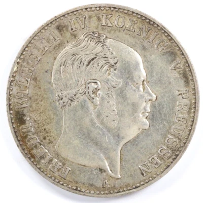 1852 1 Gulden Frederick William IV Silver Coin German Hohenzollern Under Prussia - Image 1 of 2