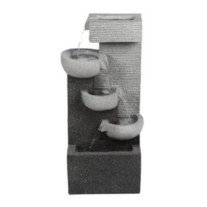 Jeco Contemporary 3-Tier Poly-Resin Bowls Outdoor Fountain in Multi-Color - Picture 1 of 4