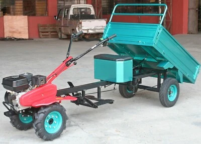 Motorhacke Gartenfräse Einachser mit Anhänger 130x90cm 300kg - Bild 1 von 4