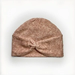 Baby Girls vintage style apricot Turban Hat Age 9-12 Months cosy Knit by George - Picture 1 of 3