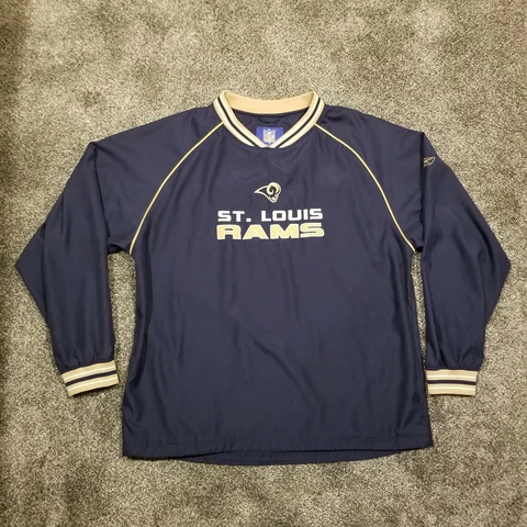 REEBOK Mens St Louis Rams NFL Team Apparel Pullover Windbreaker Size X-Large Cover