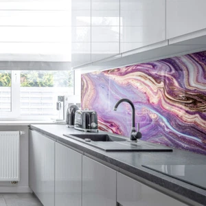 Premier Range Acrylic Splashbacks Liquid Amethyst and Accessories - Picture 1 of 5
