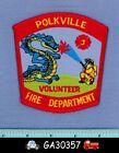 POLKVILLE VFD NORTH CAROLINA Volunteer Fire Rescue Shoulder Patch DRAGON FLAMES
