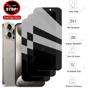 Wholesale Tempered Glass Privacy Screen Protector For iPhone 16 15 14 13 12 Pro - Picture 1 of 31