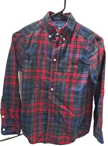 Jungen Ralph Lauren Polo kariertes Twill Hemd Größe 10-12 M. rot blau grün - Bild 1 von 3