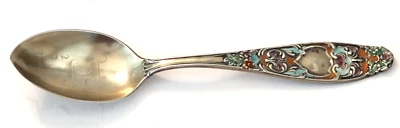 ANTIGUA CUCHARA WENDELL PLATA ESTERLINA con mango esmaltado Foto 1 de 4