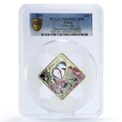 Palau 10 dollars Wildlife Greta Oto Butterfly Fauna PR69 PCGS silver coin 2014 - Image 1 of 2