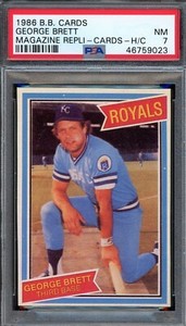 1986 Baseball Cards Magazine Repli-cards George Brett PSA 7