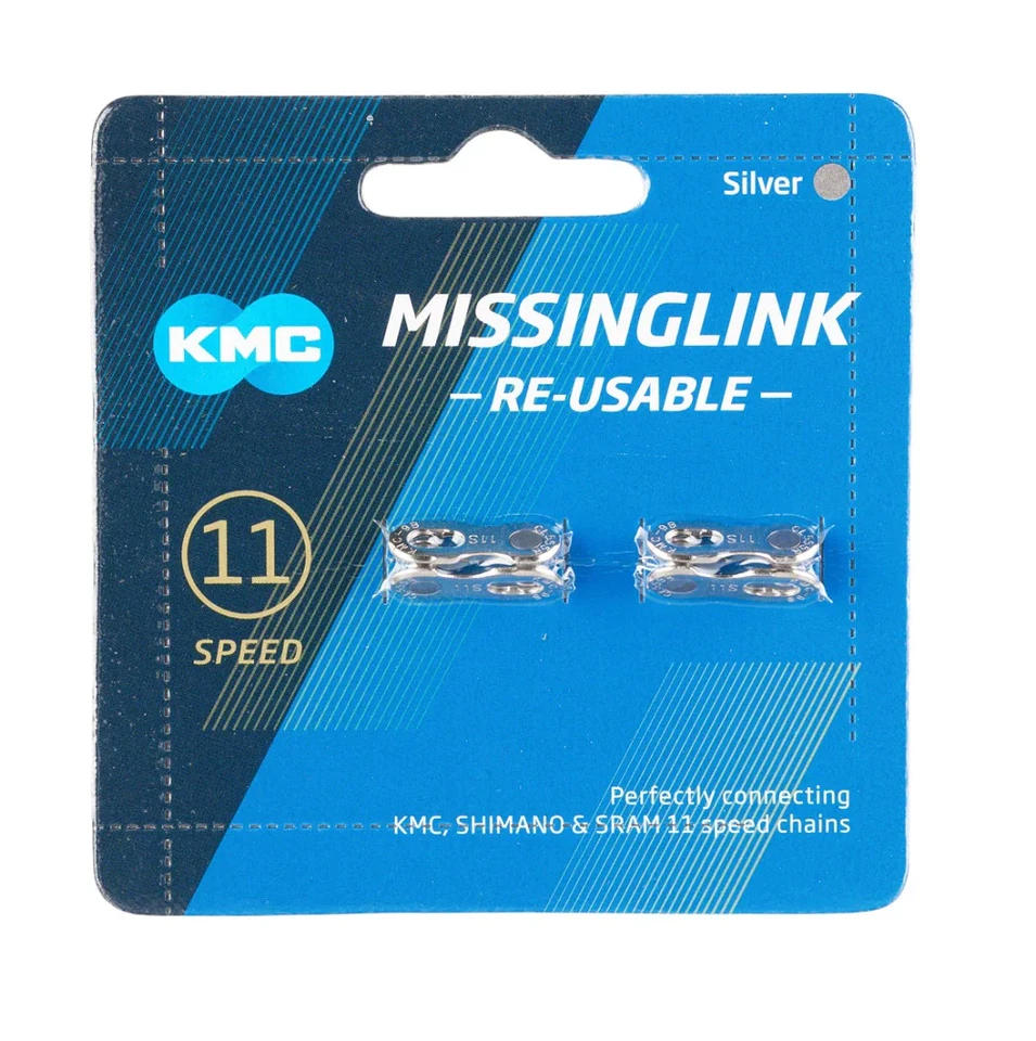 MissingLink 11 Speed Chain Master Link Fits KMC Shimano SRAM Chains 2Card Silver - Image 1 of 1