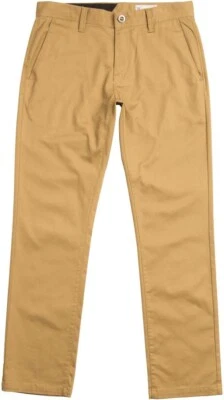 Volcom Frickin Modern Stretch Chino Pants 16" Leg Opening Dark Khaki A1111601 - Image 1 of 4