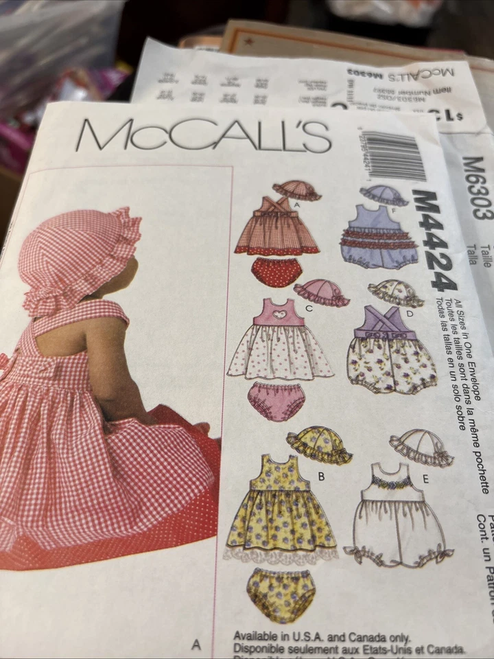 McCalls 4424 Infants Dresses Rompers Panties Hat Size S XL Laura Ashley Pattern  - Image 1 of 1