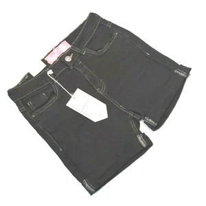 Comfort Denim Women Size 3/4 Black Shorts Stretch Cuffed Hem Mid Rise - Picture 1 of 6