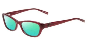 Jones NY J226 Unisex Cateye polarisierte BI-FOCAL Sonnenbrille in Burgunderrot 50 mm - Bild 1 von 10