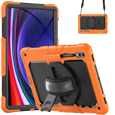 For Samsung Galaxy Tab S10 Ultra/S9+/S9FE/A9+ Shockproof Full Body Strap Case  - Image 1 of 4