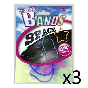 Pulseras de gelatina extravagantes divertidas fiesta regalo niños espacio 3 piezas - Imagen 1 de 1