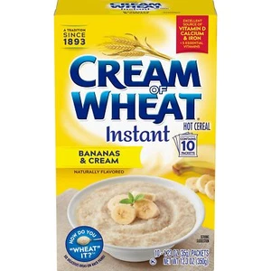 Crema de trigo cereal caliente instantáneo, plátanos y crema, 1,23 onzas, 10 paquetes - Imagen 1 de 6
