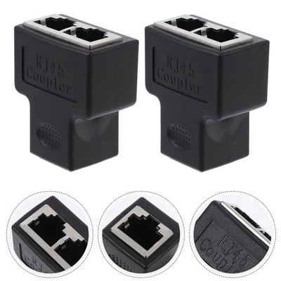 Adattatore dello splitter di rete Ethernet Interfaccia cavo 2PCS RJ45 - Immagine 1 di 4