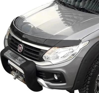 LUXELL UK LIMITED FOR FIAT FULLBACK 2015-2019 GLOSS BLACK BONNET WIND STONE DEFLECTOR PROTECTOR