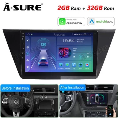 10" 2+32GB Android 13 Autoradio Carplay BT GPS Navi Für VW Touran 5T 1T3 ab 2015 - Bild 1 von 4