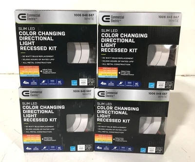 4PK Commerciale Electric 4 in. Selectable Slim LED Directional Recessed Light - Image 1 of 3