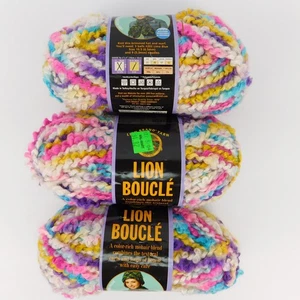 SET BESTEHEND AUS 3 - Lion Brand Boucle Mohair Mischgarn: Streusel #201, 171 Yards insgesamt - Bild 1 von 10