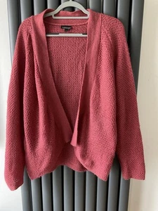 TOPSHOP LADIES LOOSEKNIT OVERSIZED CARDIGAN - DUSTY PINK SIZE 10 VGC - Picture 1 of 5