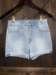Wallflower Anchor denim short sz 3 junior women cuffed blue mid Rise Wash - Bild 1 von 4