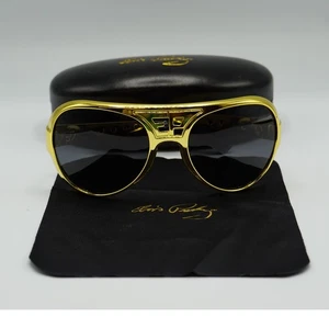 Gafas de sol doradas Elvis Presley brazos de metal marcos de plástico lentes oscuras EP y TCB - Imagen 1 de 7