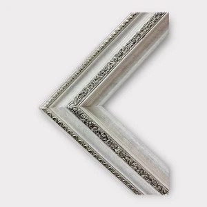20 x 24 In Stock-Classic compo ornate wood frame, Marble White with Silver leaf - Picture 1 of 11