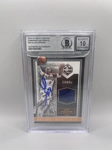 Maglia Allen Iverson firmata 2015 Panini gioco limitato usata Beckett grado 10 auto - Foto 1 di 2