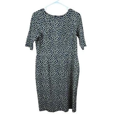 Vestido recto Jude Connally tostado azul marino estampado de leopardo hasta la rodilla talla grande Foto 1 de 4
