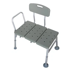Adjustable Shower Chair Bath Transfer Bench Non-Slip Bathtub Seat w/Handle &Back - Picture 1 of 12