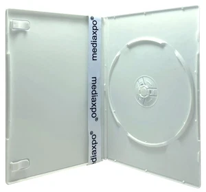 SLIM Solid White Color Single DVD Cases 7MM Lot - Picture 1 of 3
